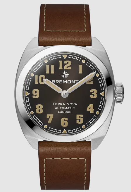 Replica Bremont Watch Terra Nova 38 Grey Dial Leather Strap